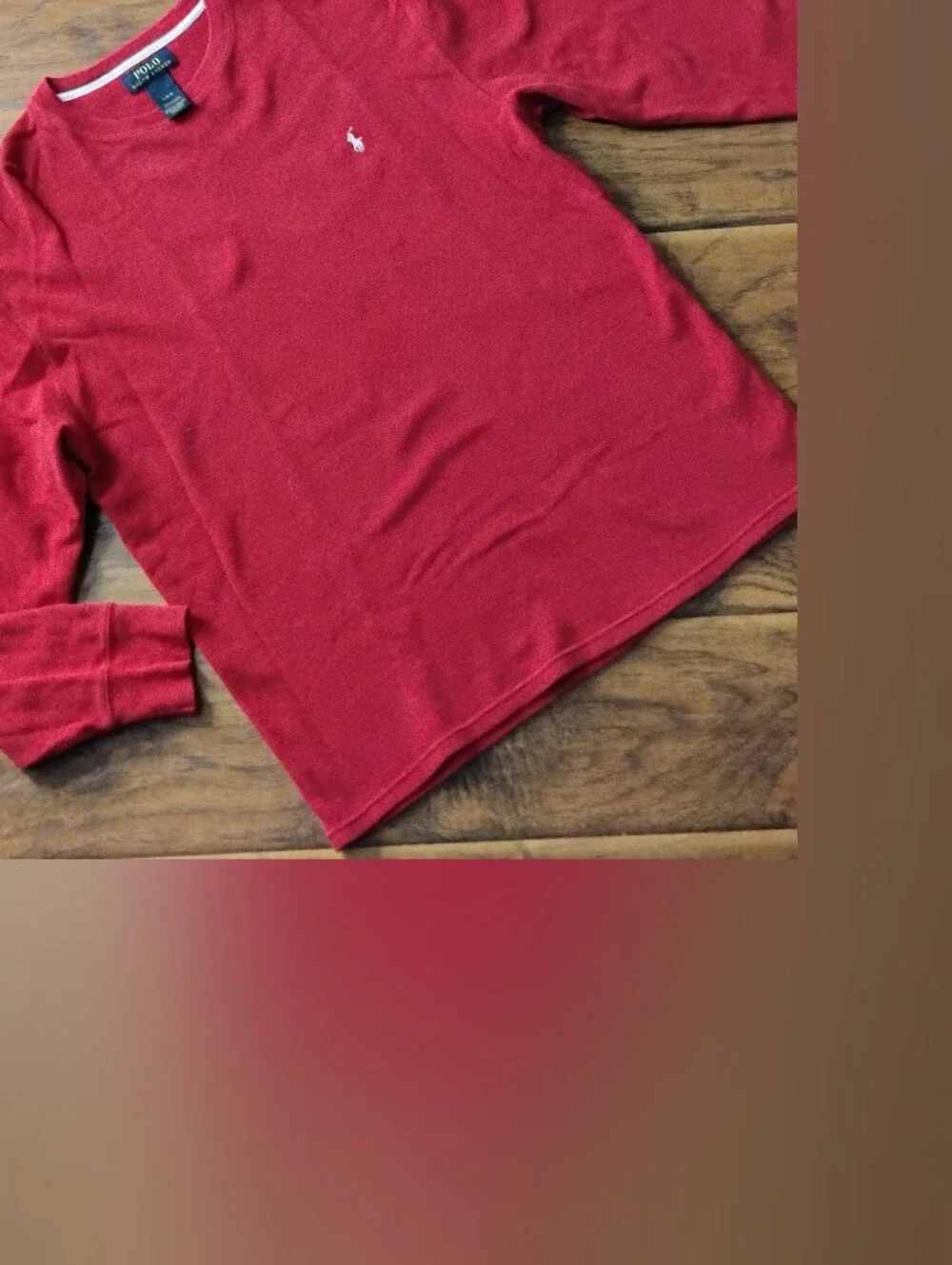 Polo Ralph Lauren Red Long Sleeve Waffle